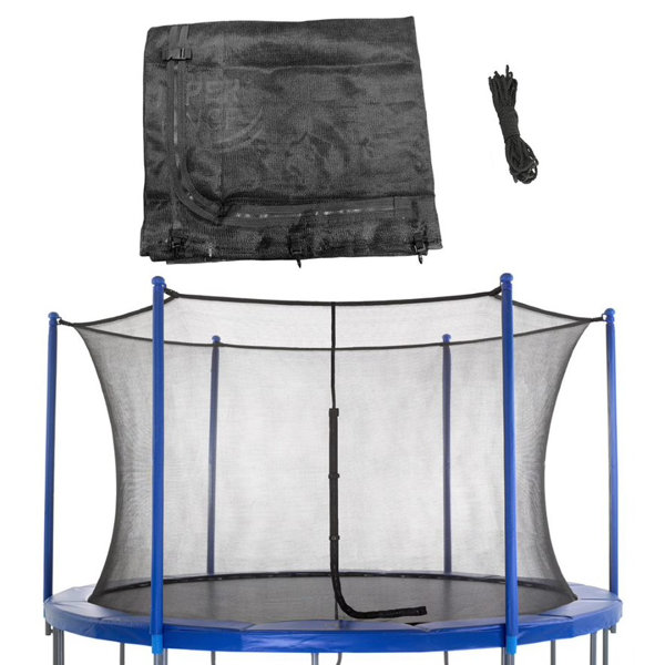 Trampoline enclosure outlet pole